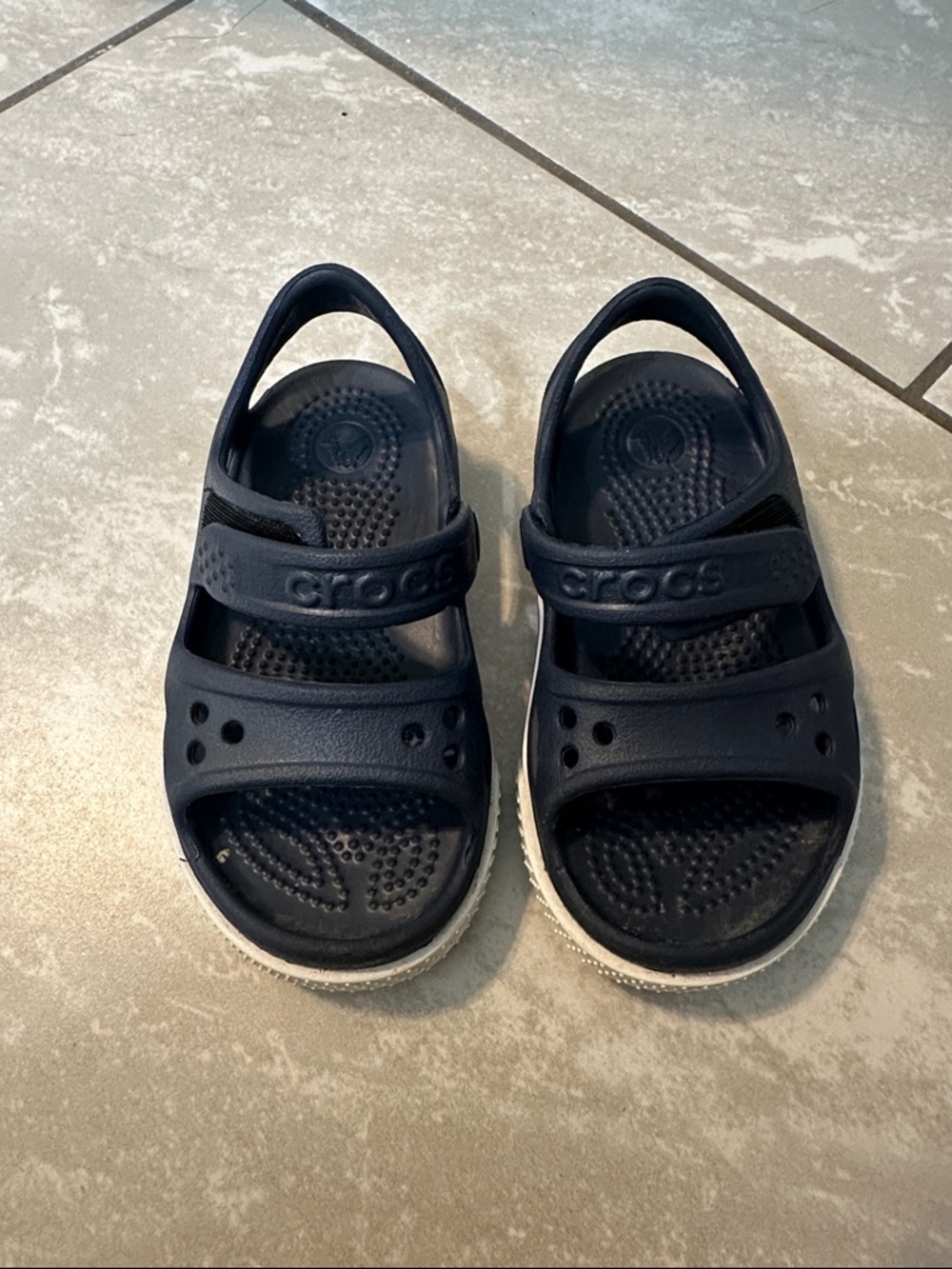 CROCS Kids Navy Adjustable Strap Sandals